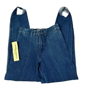 Corniche Dark wash Denim stirrup jeans 80s foot loop 90s vintage new